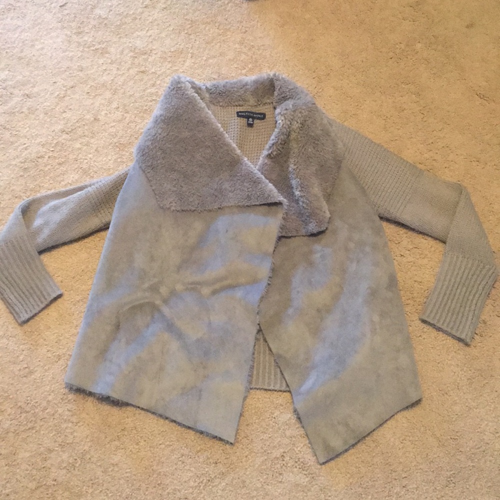 Gray saks fifth ave sweater